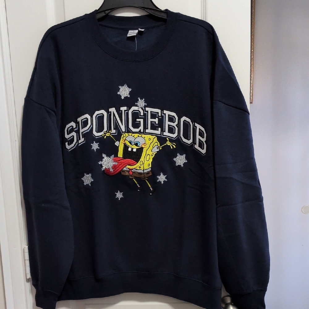 Embroidered SpongeBob Sweatshirt Unisex - Picture 1 of 3